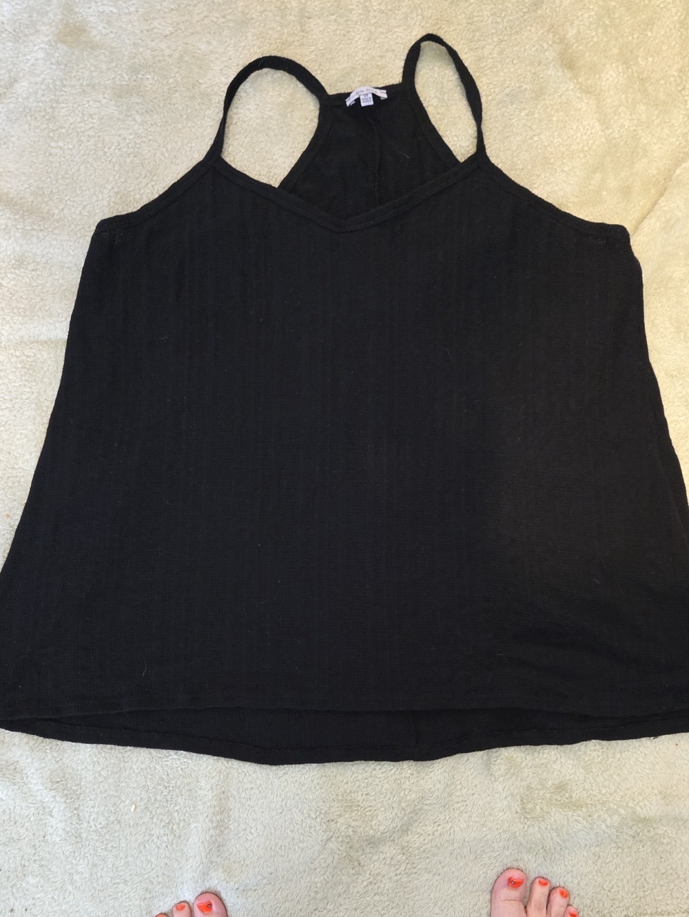 white birch Black Racerback Tank Top with Slim Straps